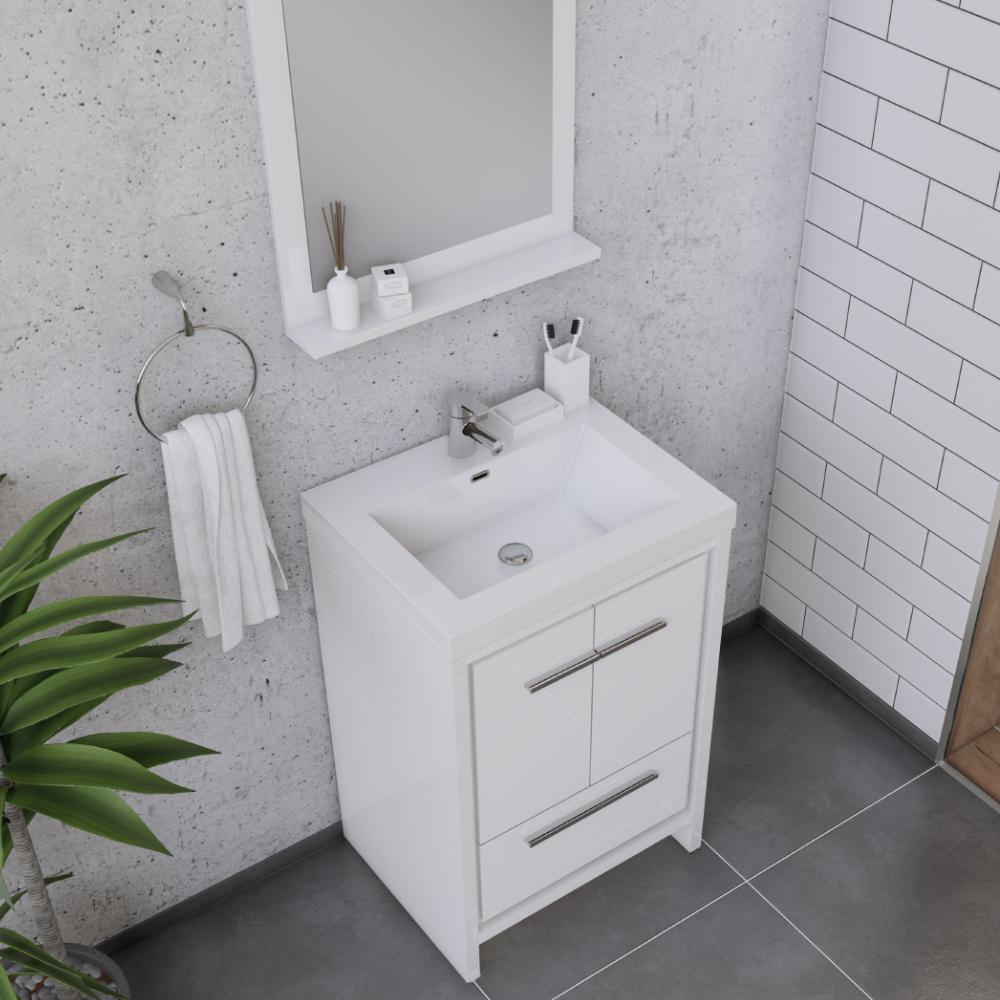 Sortino 24" Modern Bathroom Vanity in White. Picture 1