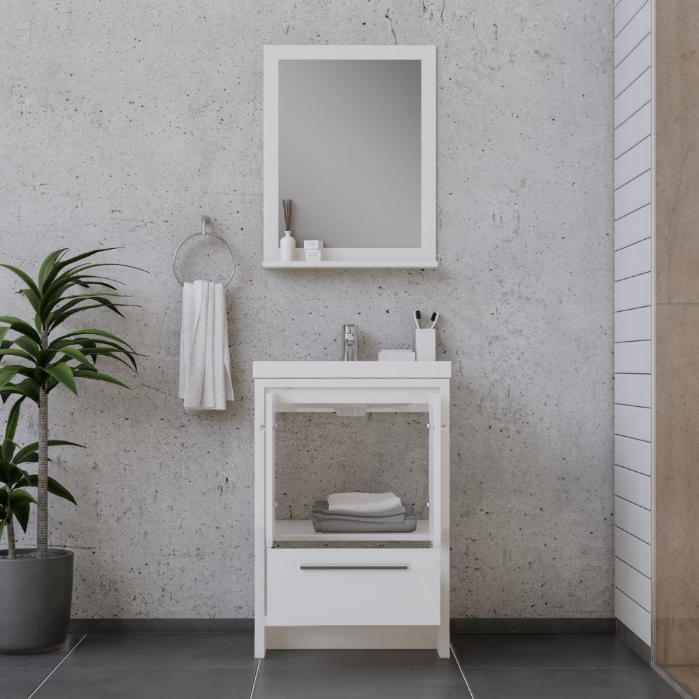 Sortino 24" Modern Bathroom Vanity in White. Picture 2