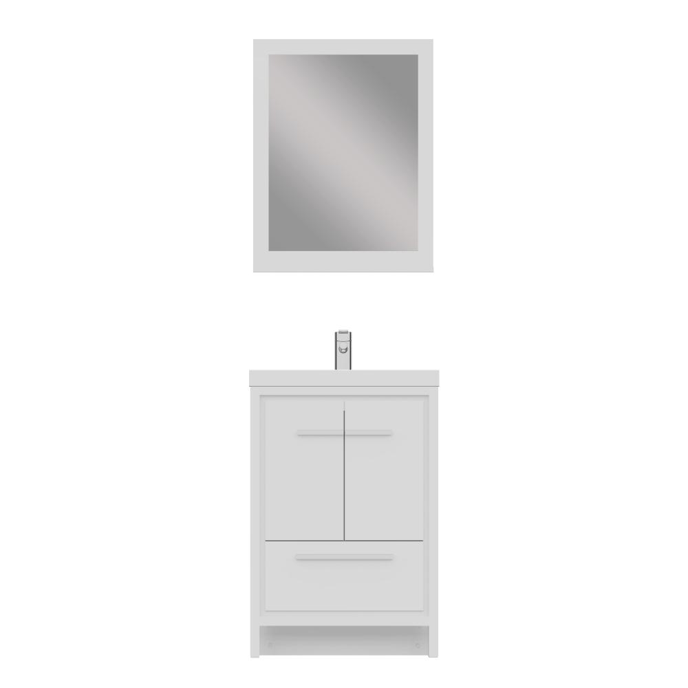 Sortino 24" Modern Bathroom Vanity in White. Picture 4