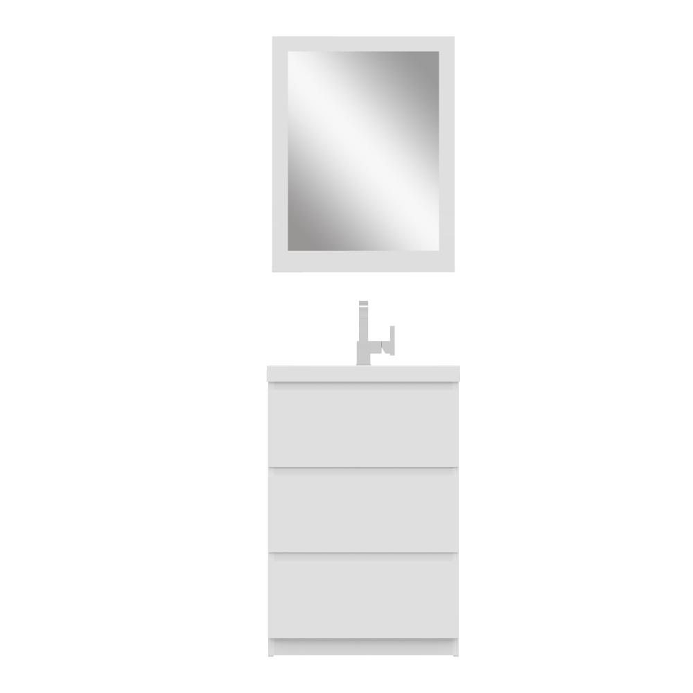 Paterno 24" Modern Freestanding Bathroom Vanity in White. Picture 1