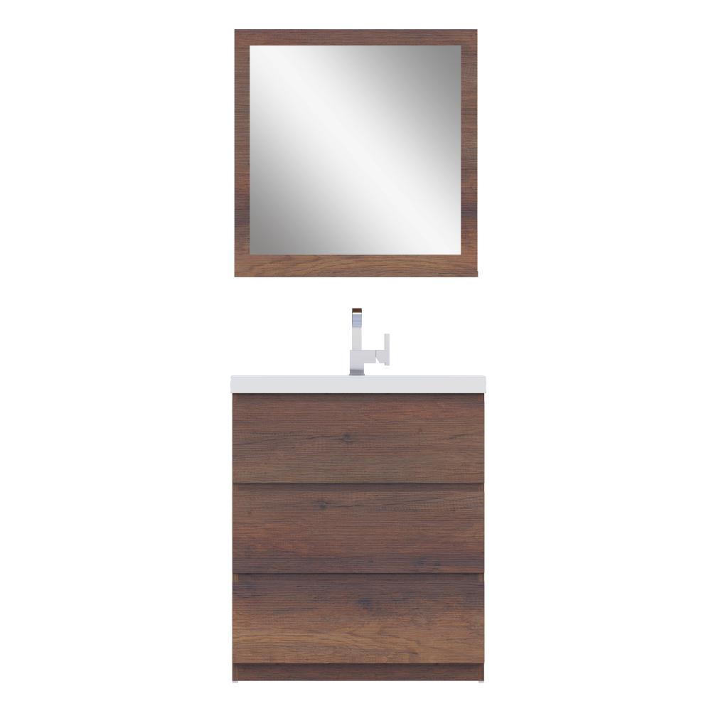 Paterno 30" Modern Freestanding Bathroom Vanity in Rosewood. Picture 6