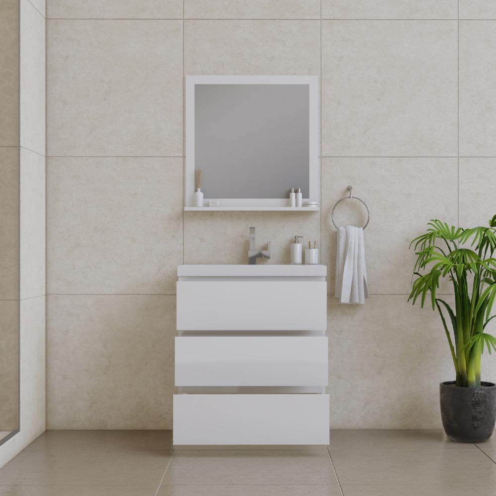 Paterno 30" Modern Freestanding Bathroom Vanity in White. Picture 4