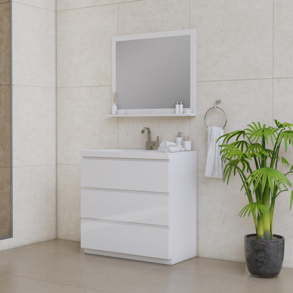 Paterno 36" Modern Freestanding Bathroom Vanity in White. Picture 2