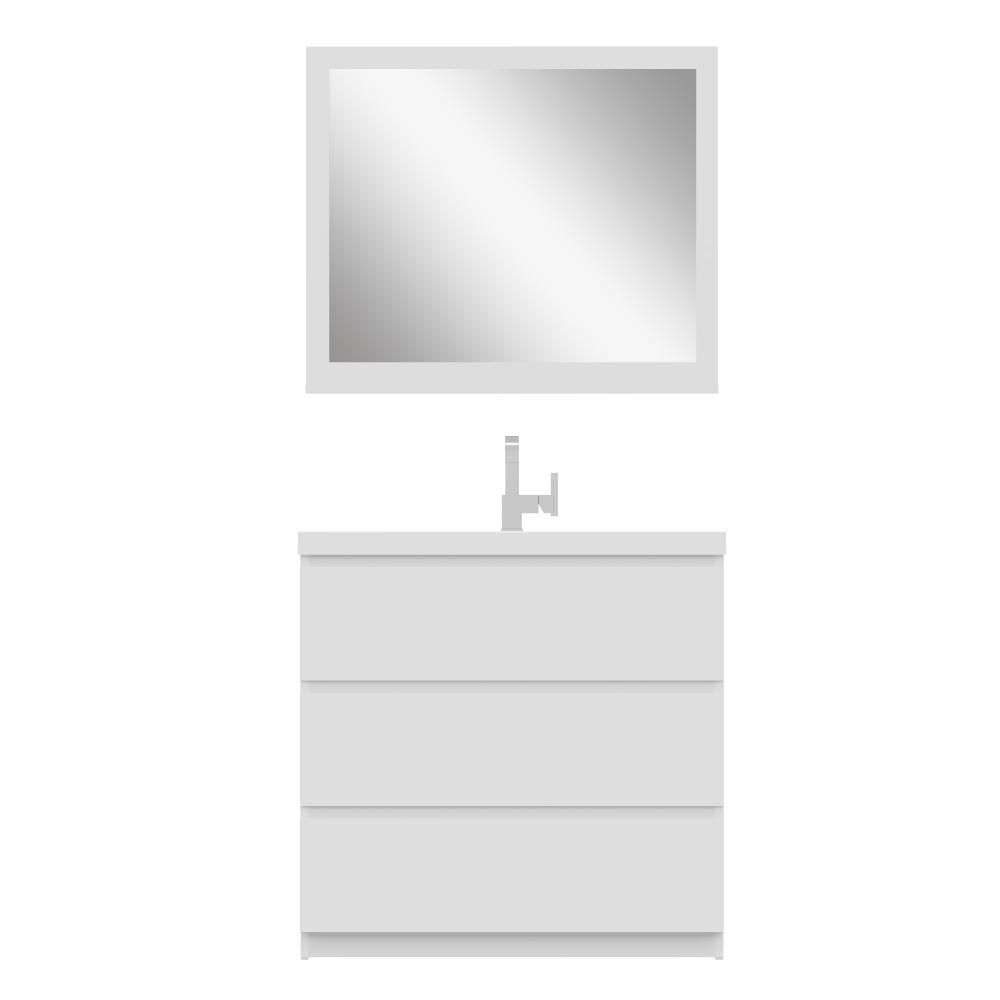 Paterno 36" Modern Freestanding Bathroom Vanity in White. Picture 6