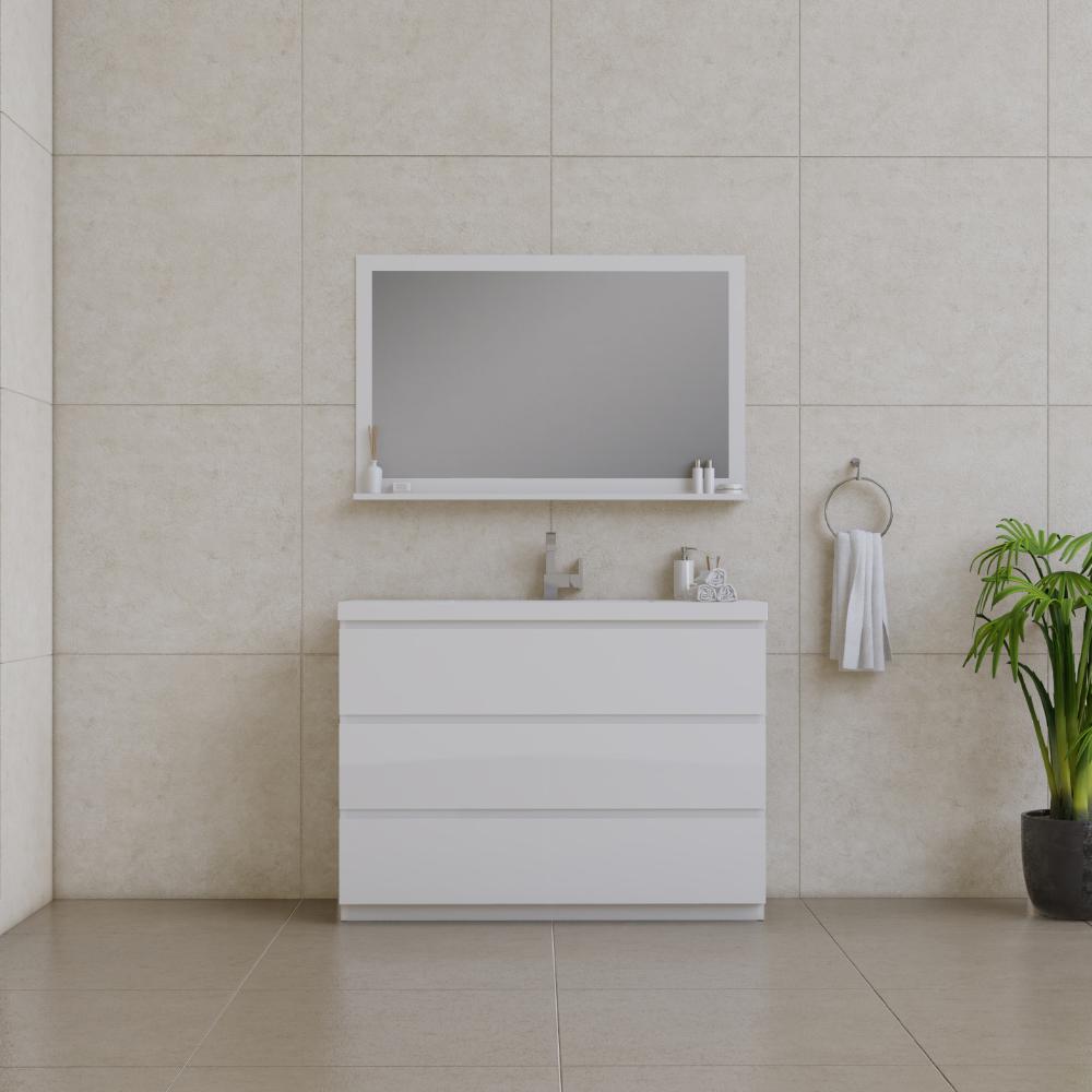 Paterno 42" Modern Freestanding Bathroom Vanity in White. Picture 2