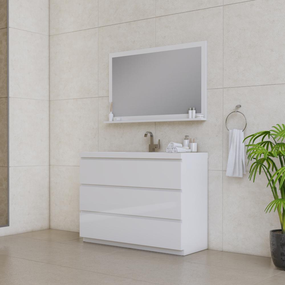 Paterno 42" Modern Freestanding Bathroom Vanity in White. Picture 3