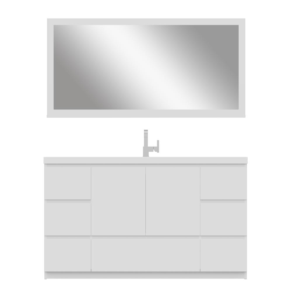 Paterno 60" Single Modern Freestanding Bathroom Vanity in White. Picture 1