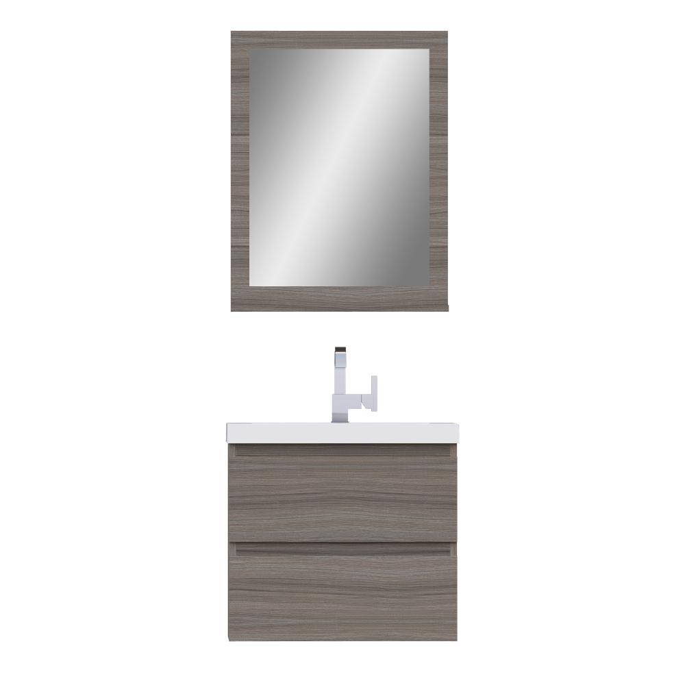 Paterno 24" Modern Wall Mounted Bathroom Vanity in Gray. Picture 6