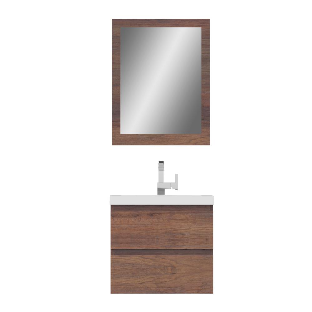 Paterno 24" Modern Wall Mounted Bathroom Vanity in Rosewood. Picture 6