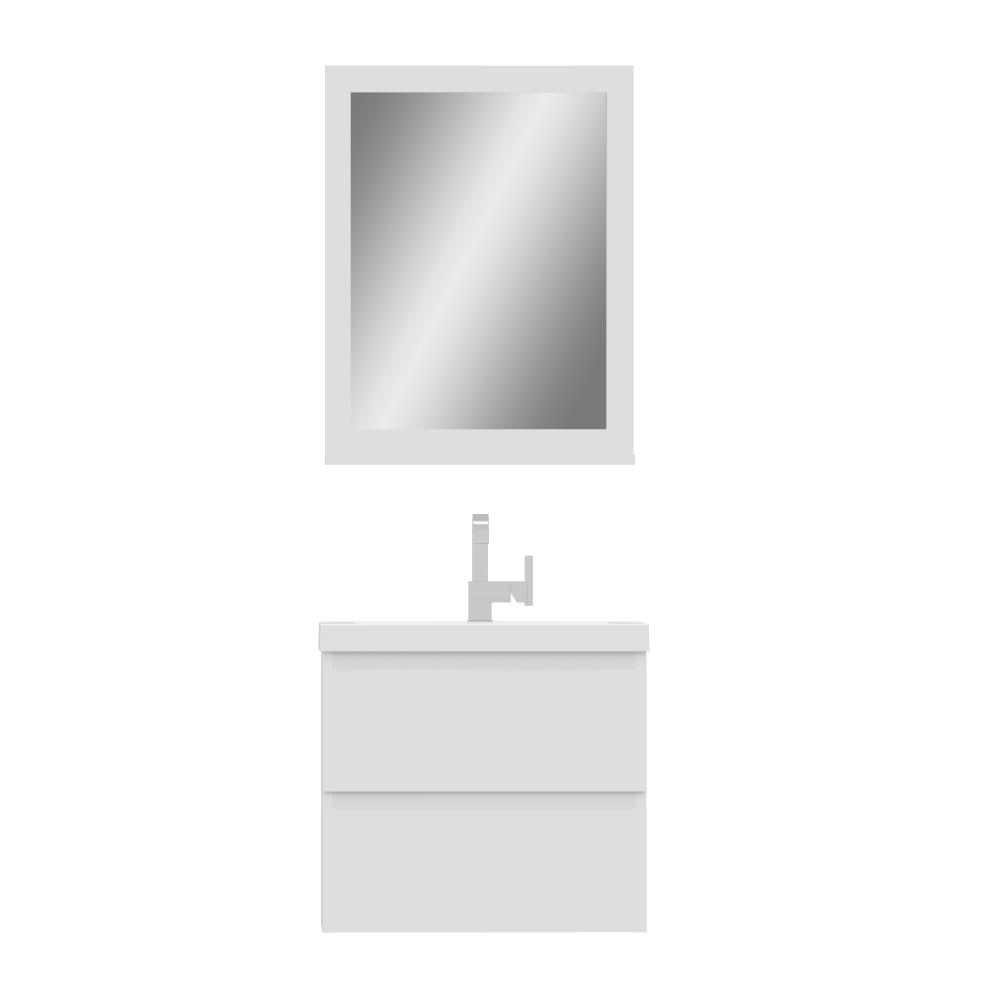 Paterno 24" Modern Wall Mounted Bathroom Vanity in White. Picture 6