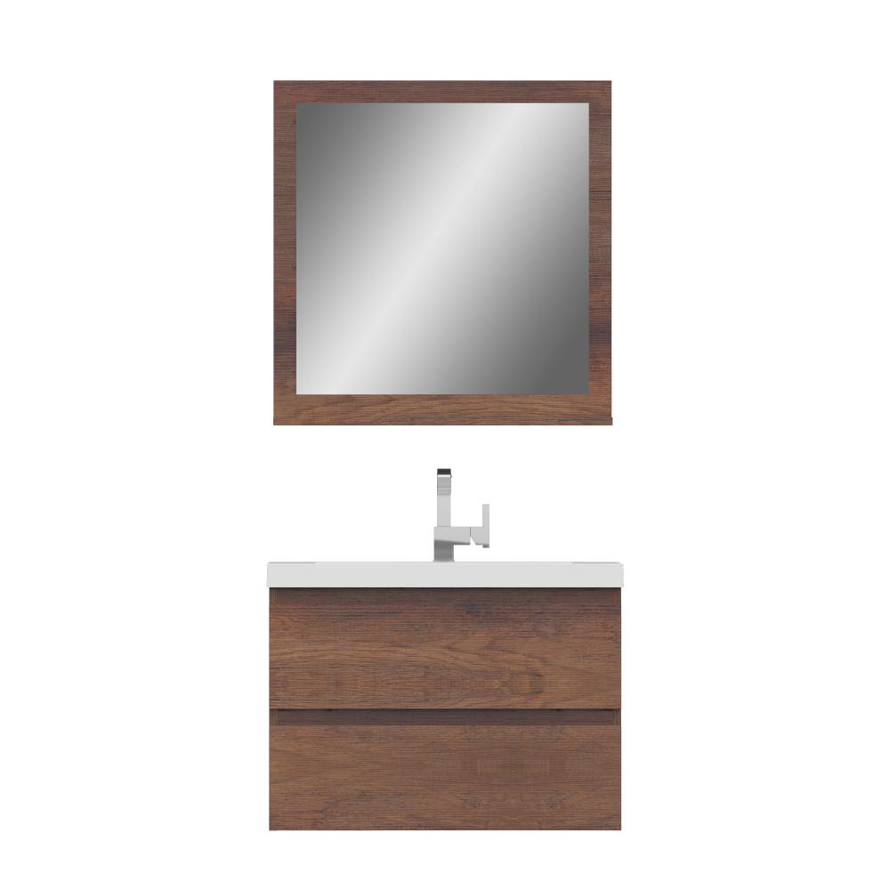 Paterno 30" Modern Wall Mounted Bathroom Vanity in Rosewood. Picture 6