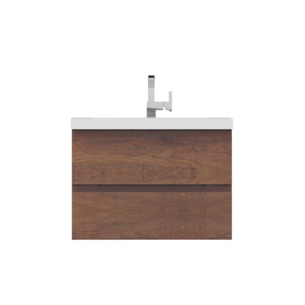Paterno 30" Modern Wall Mounted Bathroom Vanity in Rosewood. Picture 1