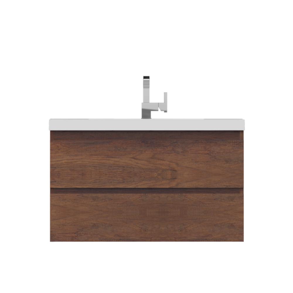 Paterno 36" Modern Wall Mounted Bathroom Vanity in Rosewood. Picture 1