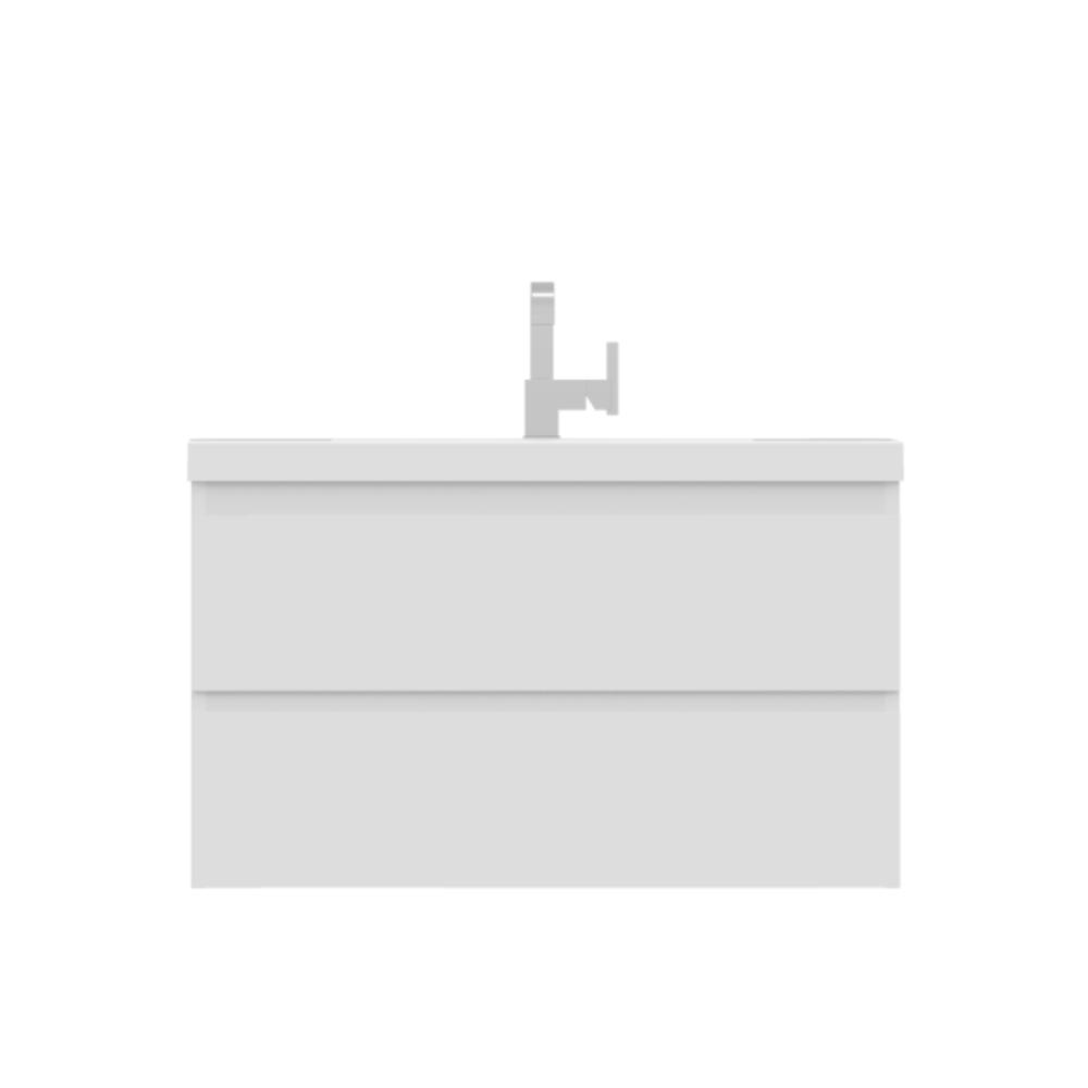 Paterno 36" Modern Wall Mounted Bathroom Vanity in White. Picture 1
