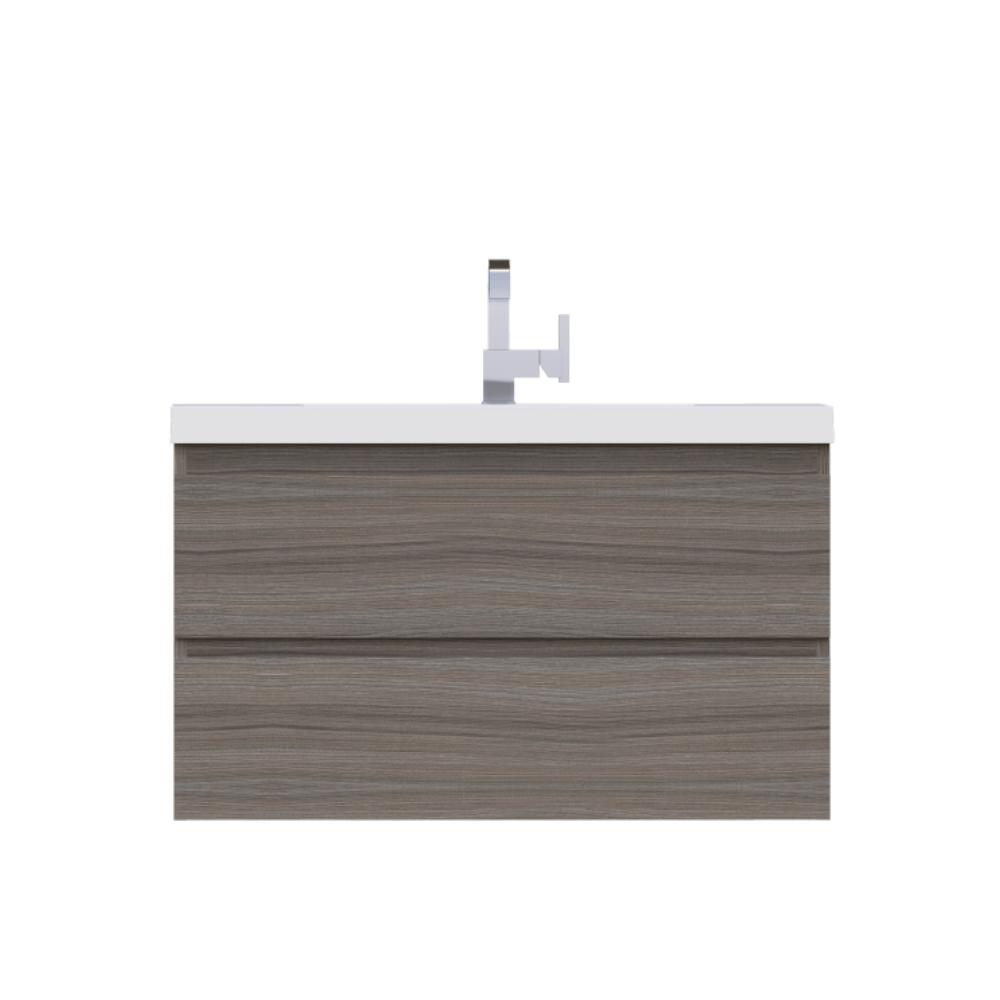 Paterno 42" Modern Wall Mounted Bathroom Vanity in Gray. Picture 5