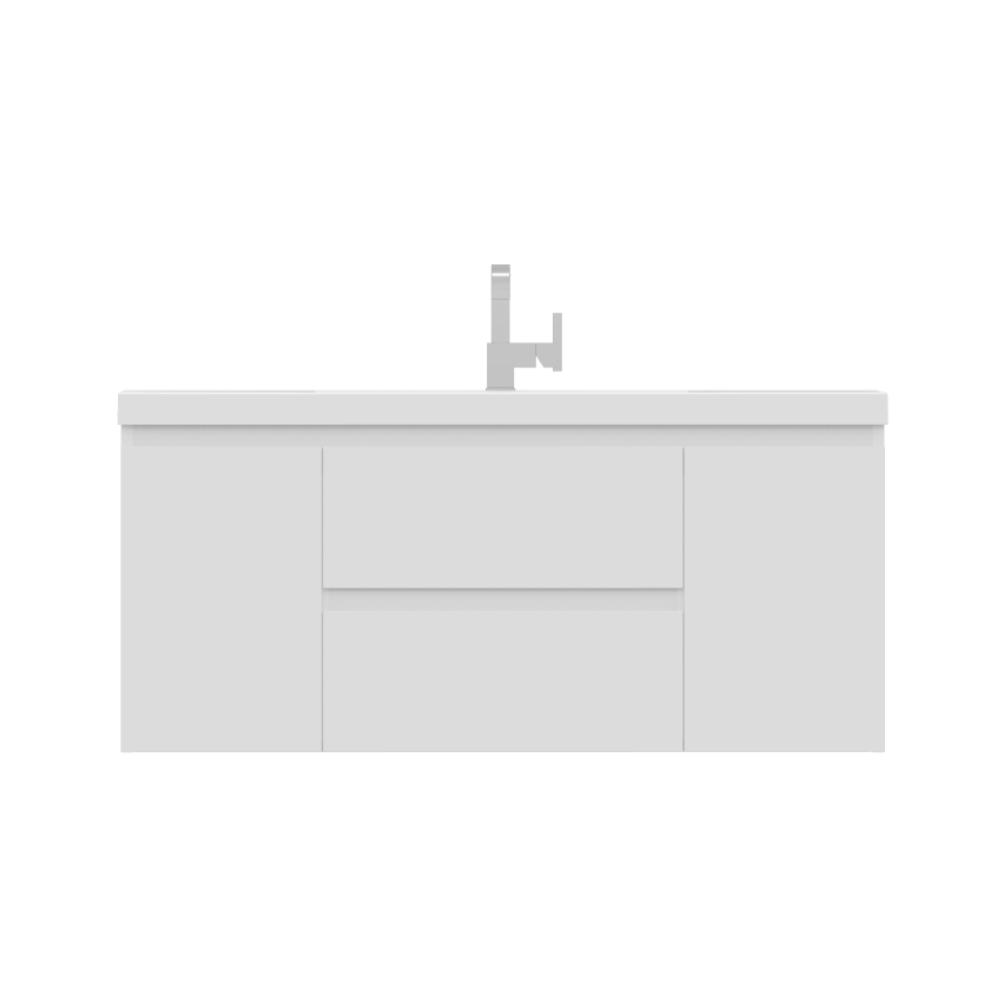 Paterno 48" Modern Wall Mounted Bathroom Vanity in White. Picture 1