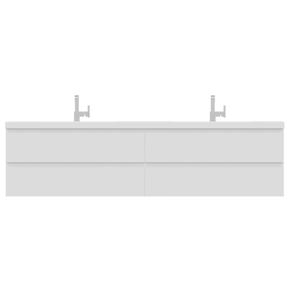 Paterno 84" Modern Wall Mounted Bathroom Vanity in White. Picture 1