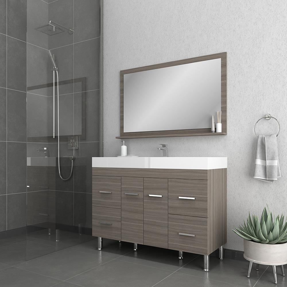 Ripley 48" Modern Single Bathroom Vanity in Gray. Picture 3