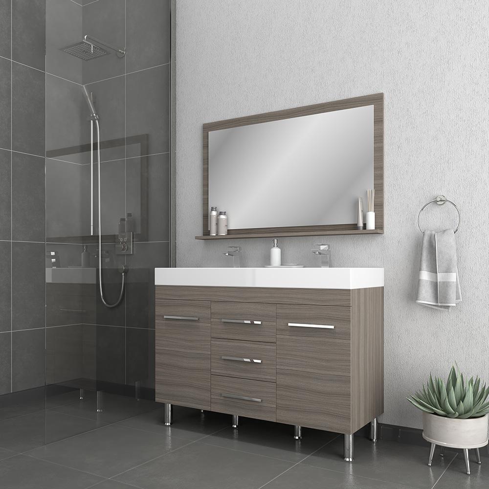 Ripley 48" Modern Double Bathroom Vanity in Gray. Picture 1
