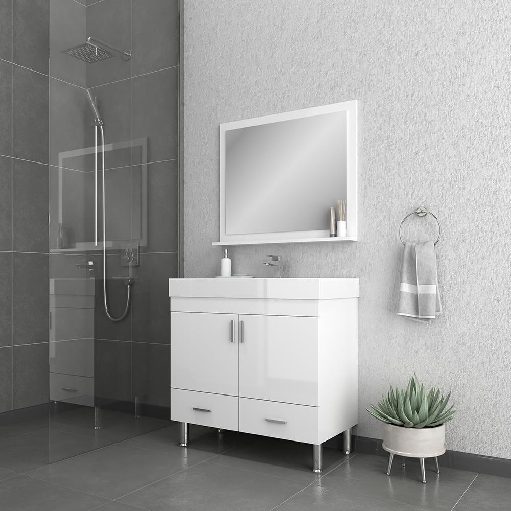 Ripley 36" Modern Bathroom Vanity in White. Picture 1