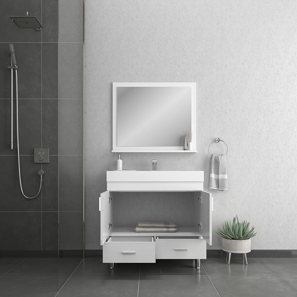 Ripley 36" Modern Bathroom Vanity in White. Picture 4