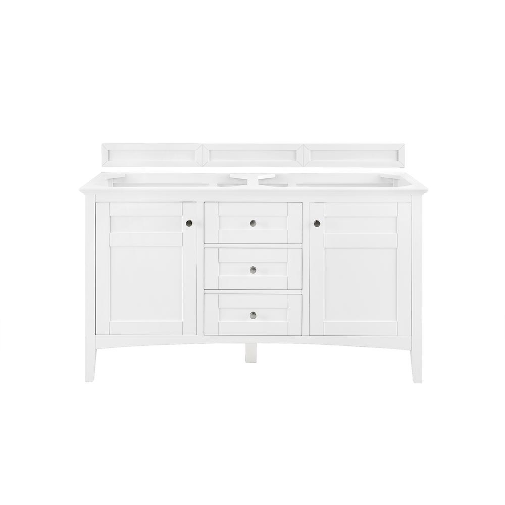 Palisades 60" Double Vanity, Bright White. Picture 1