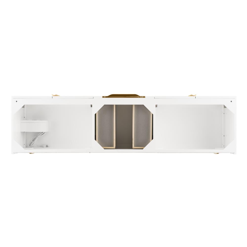 Columbia 72" Single Vanity, Glossy White, Radiant Gold. Picture 2