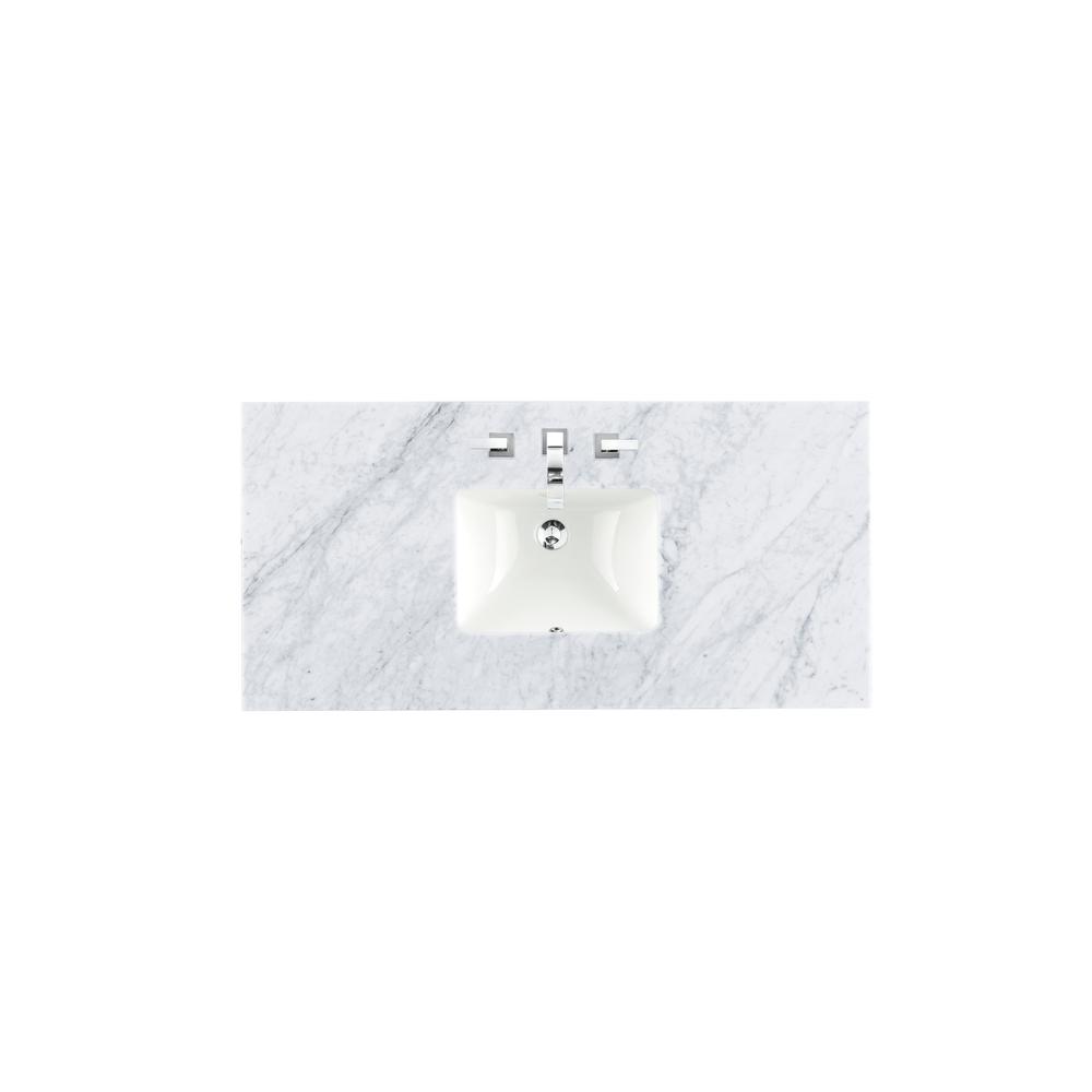 48" Single 3 CM Top, Carrara White w/ Sink. Picture 1