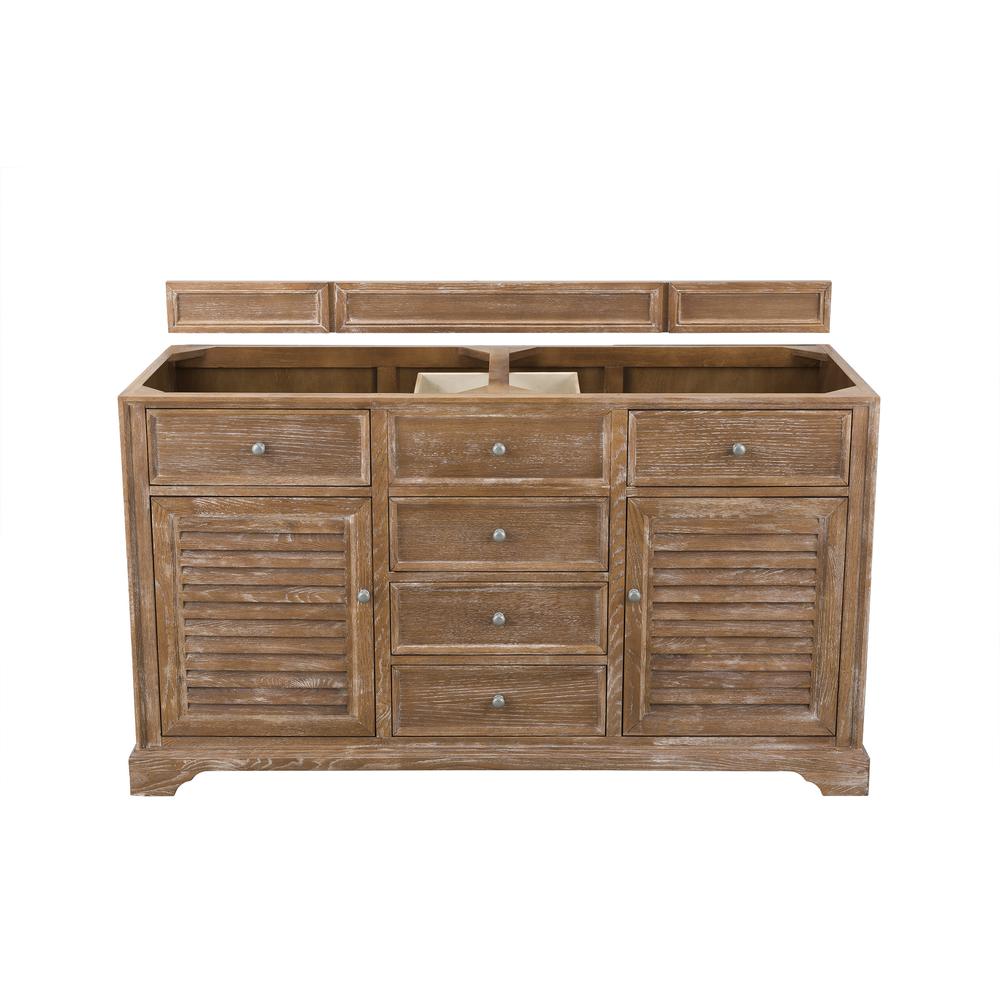 Savannah 60" Double Vanity Cabinet, Driftwood. Picture 1
