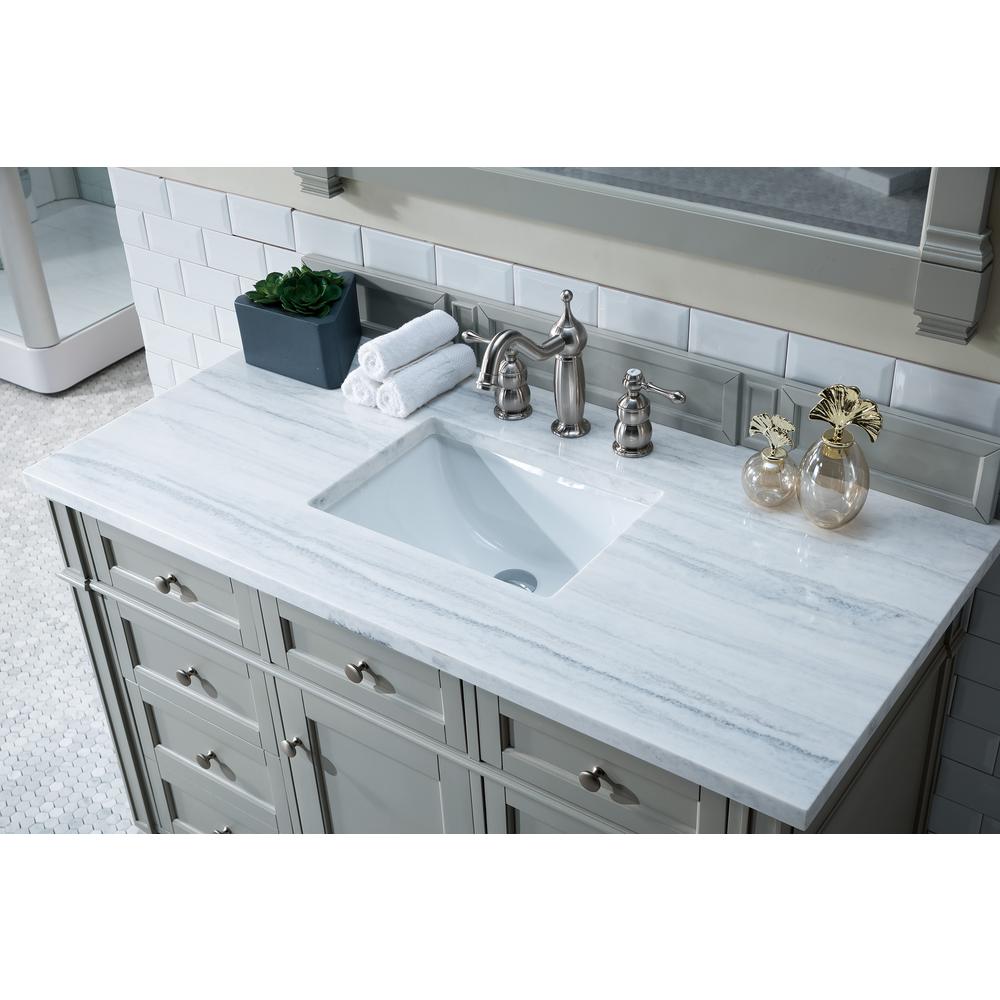 Brittany 48" Urban Gray Single Vanity w/ 3 CM Arctic Fall Solid Surface Top. Picture 3
