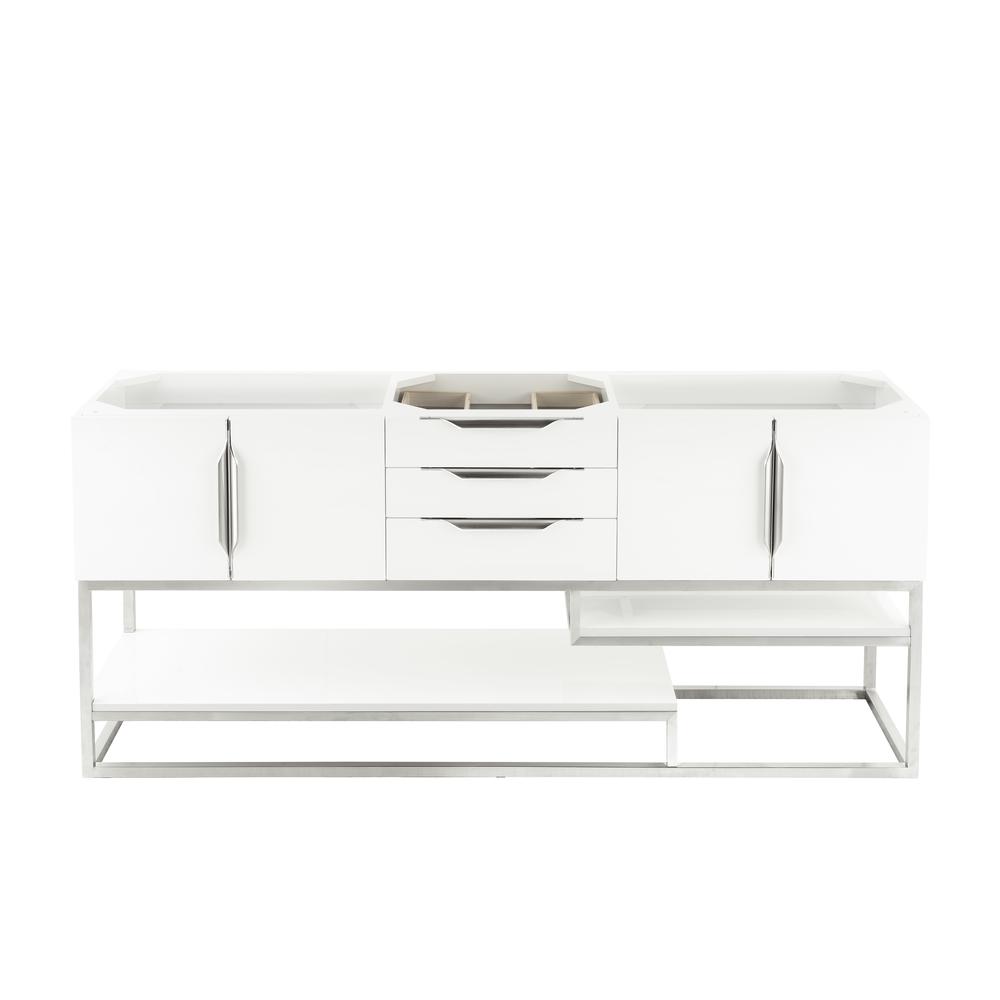 Columbia 72" Double Vanity, Glossy White. Picture 1
