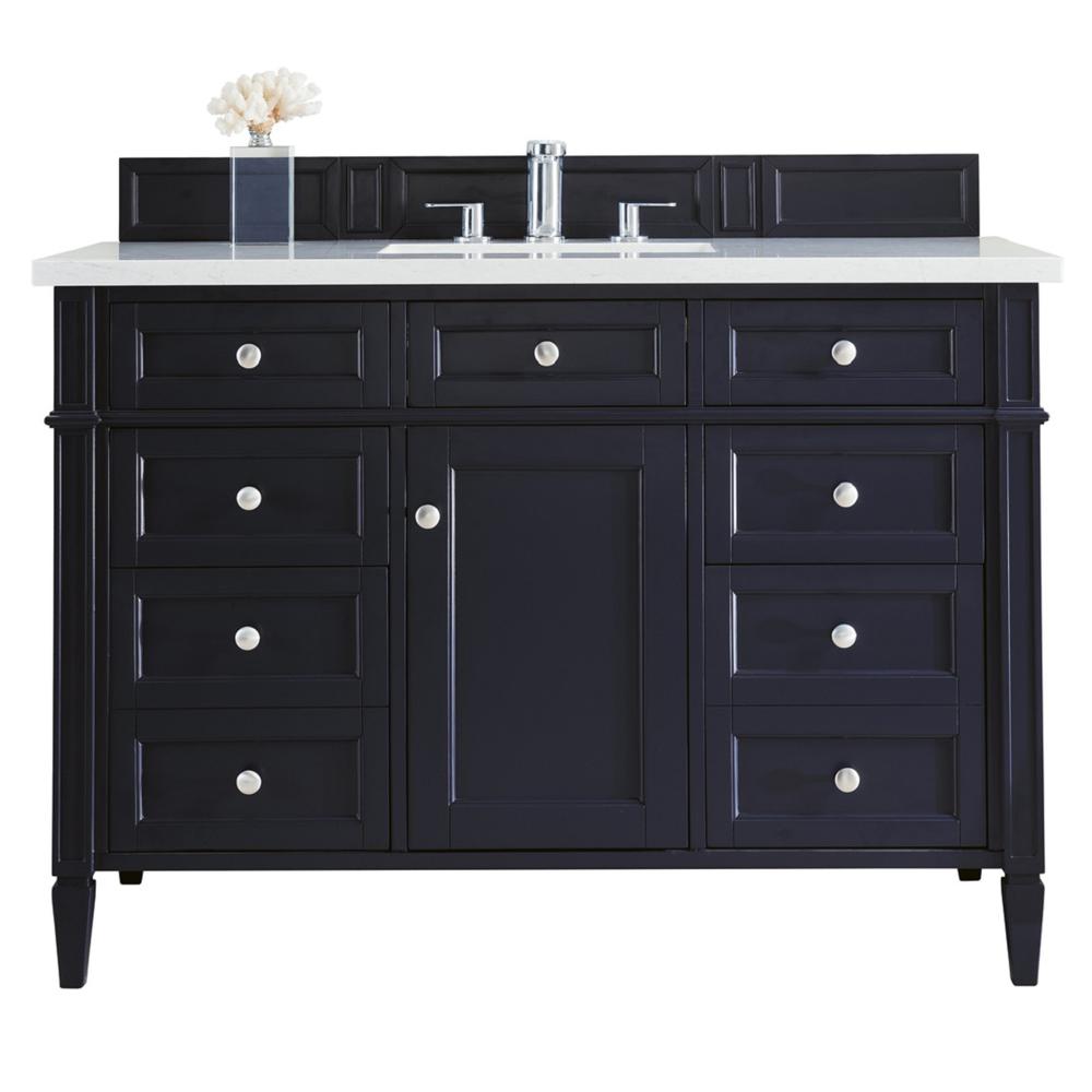 Brittany 48" Victory Blue Single Vanity w/ 3 CM Arctic Fall Solid Surface Top. Picture 1