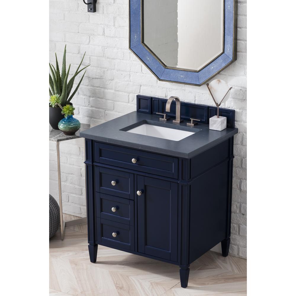 Brittany 30" Single Vanity, Victory Blue w/ 3 CM Charcoal Soapstone Quartz Top. Picture 3