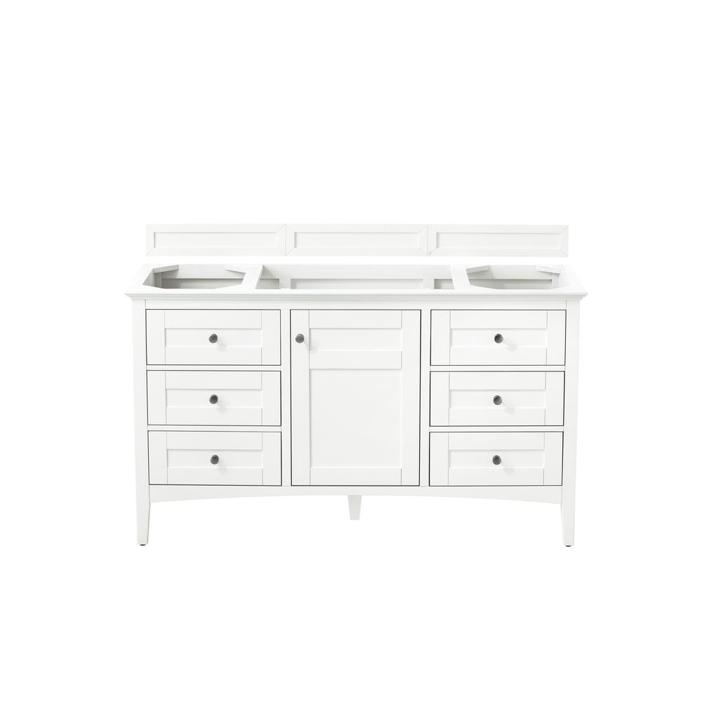 Palisades 60" Single Vanity, Bright White. Picture 1