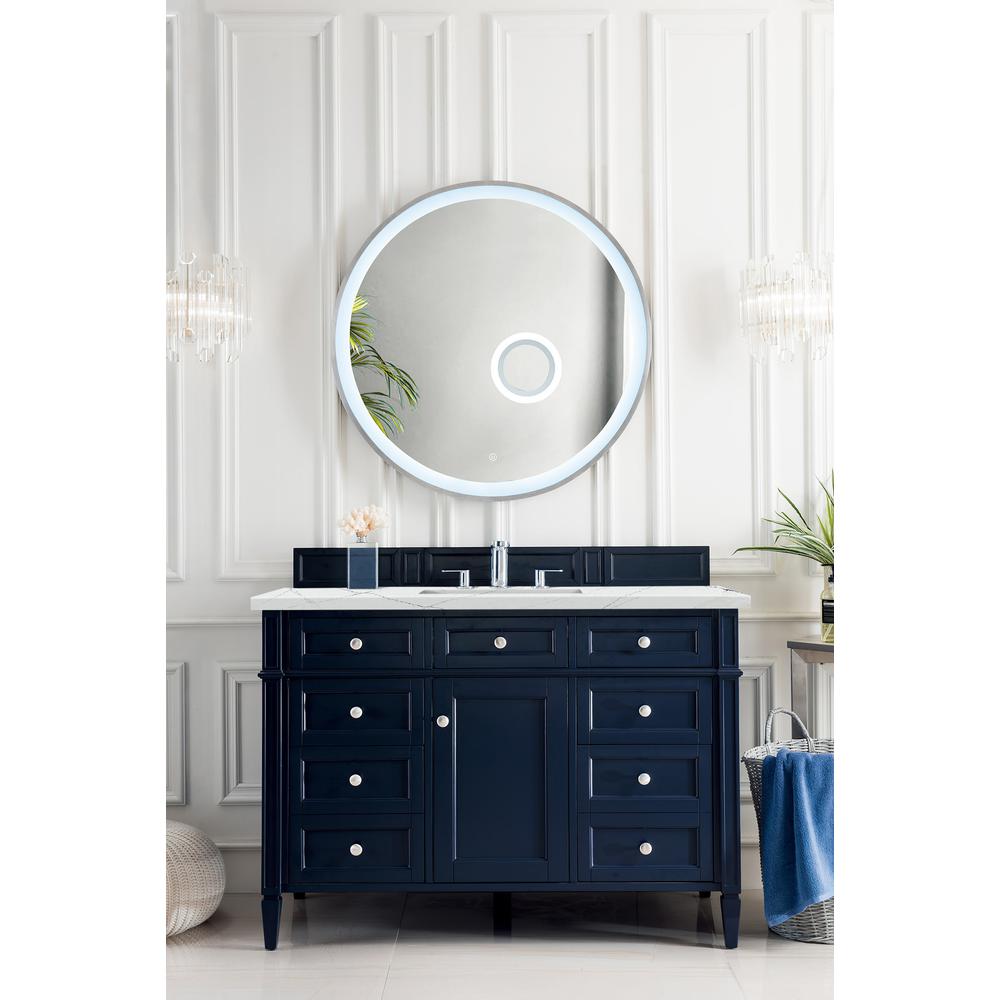 Brittany 48" Victory Blue Single Vanity w/ 3 CM Ethereal Noctis Quartz Top. Picture 2