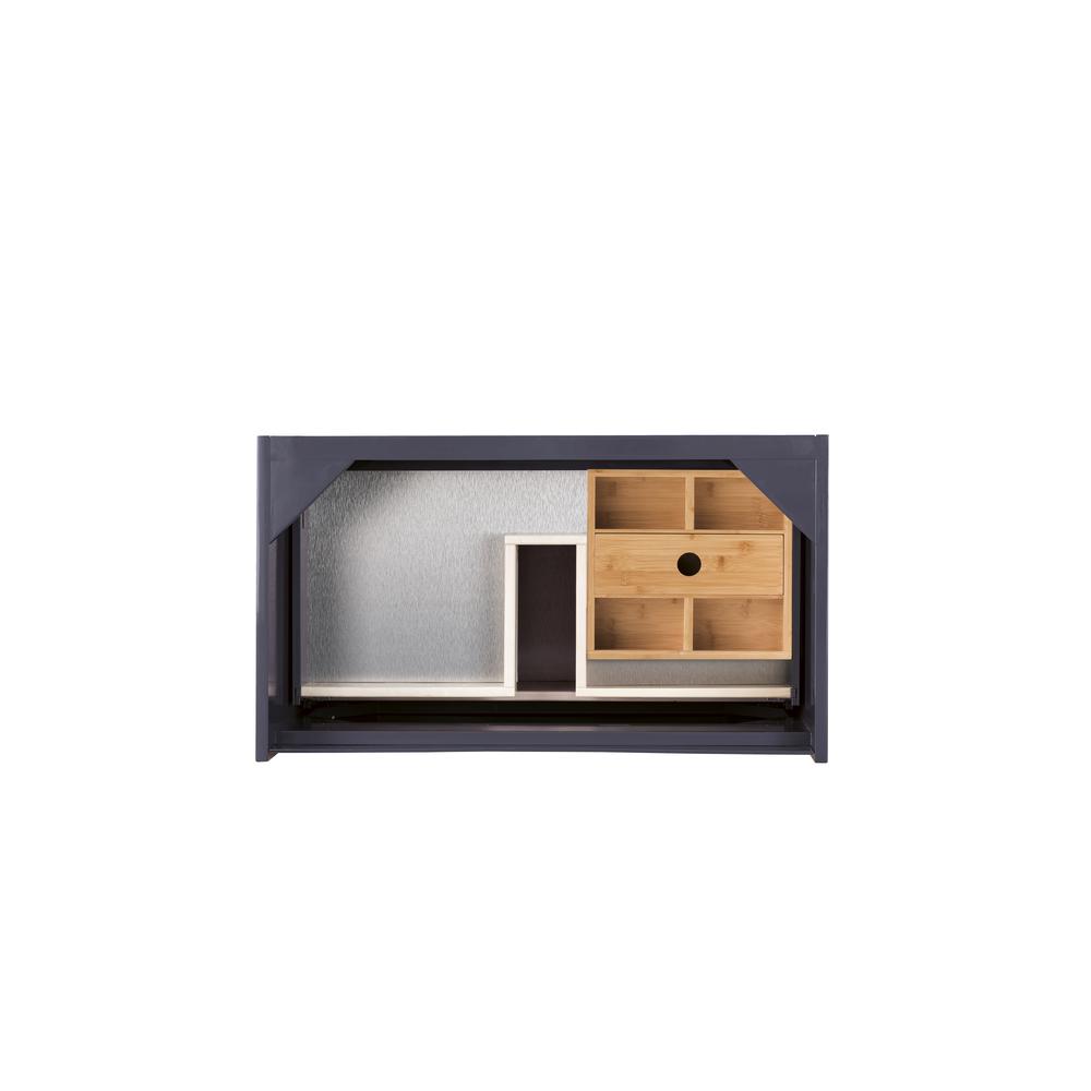 Milan 31.5" Single Vanity Cabinet, Modern Grey Glossy. Picture 2