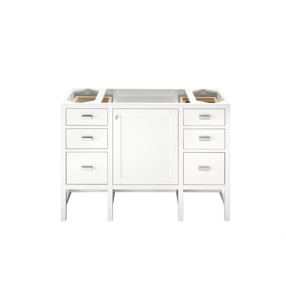 Addison 48" Single Vanity Cabinet, Glossy White. Picture 1