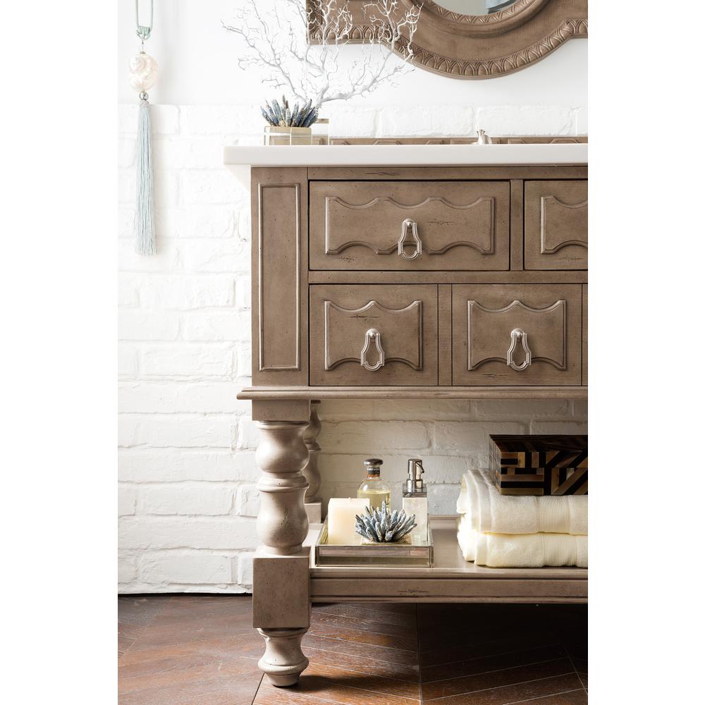 Castilian 36" Single Vanity, Empire Gray w/ 3 CM Arctic Fall Solid Surface Top. Picture 7