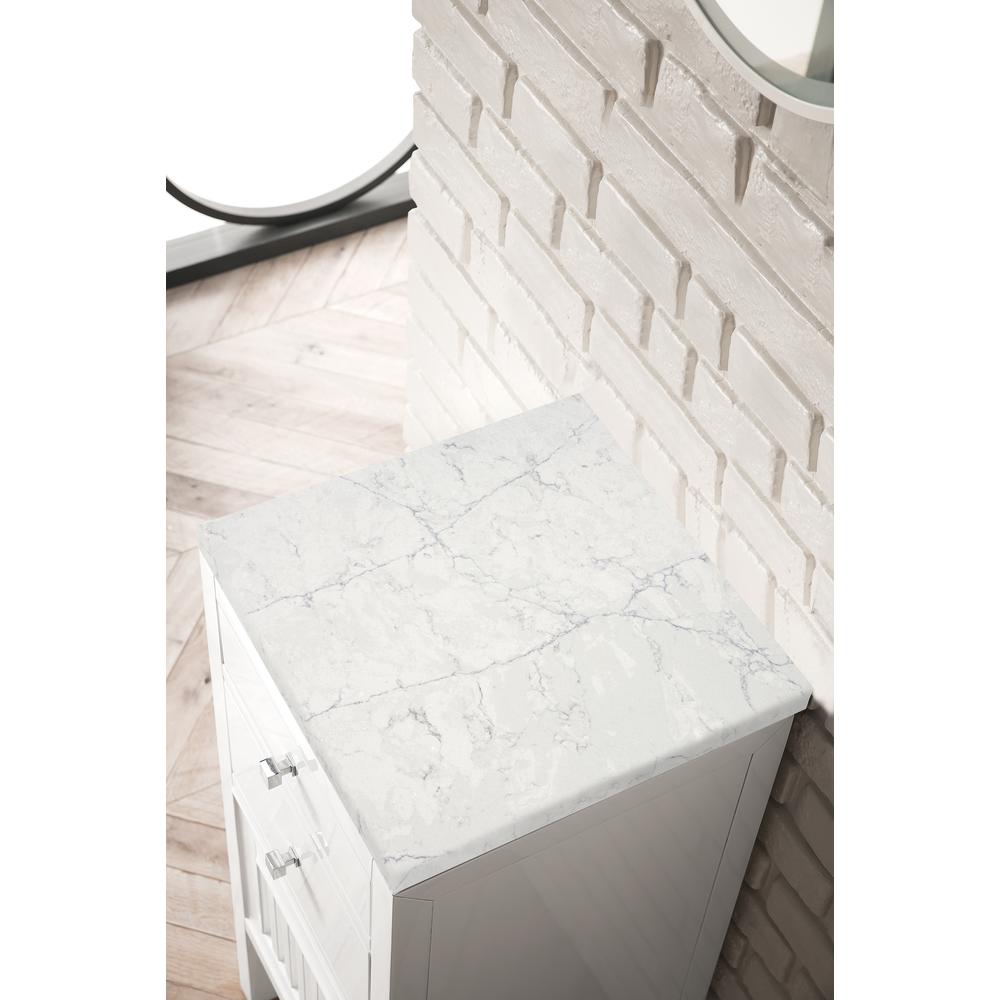 15" Cabinet w/ Drawers & Door, Glossy White Quartz Top. Picture 2