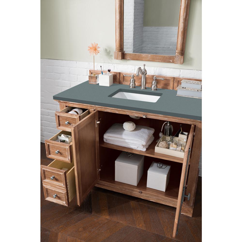 Providence 48" Single Vanity Cabinet, Driftwood, w/ 3 CM Cala Blue Quartz Top. Picture 4