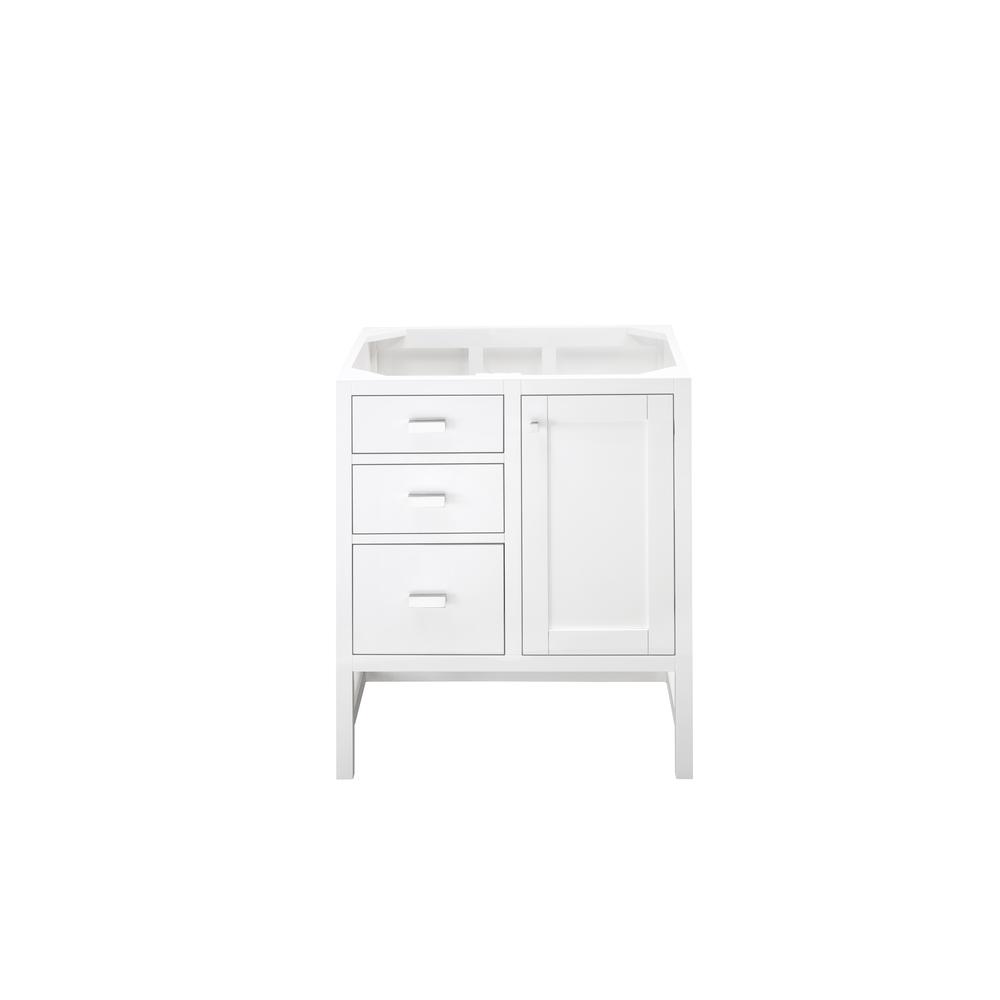 Addison 30" Single Vanity Cabinet, Glossy White. Picture 1