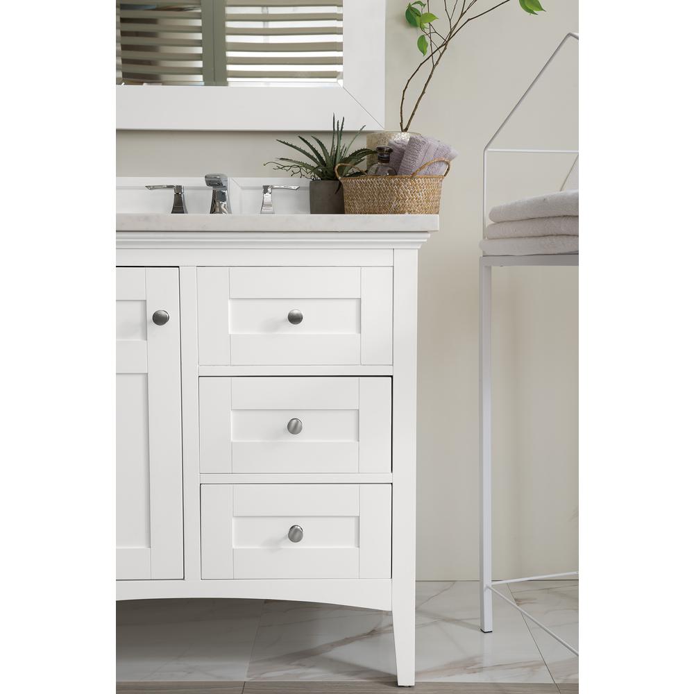 Palisades 36" Single Vanity, Bright White w/ 3 CM Arctic Fall Solid Surface Top. Picture 8