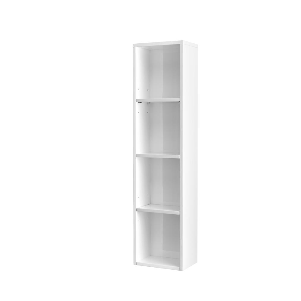 Milan 12" Storage Cabinet (Tall), Glossy White. Picture 3