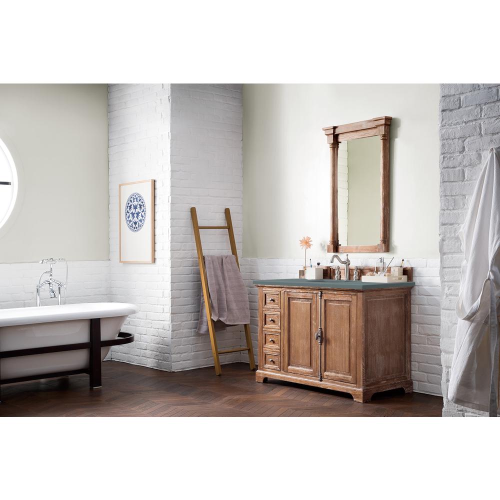 Providence 48" Single Vanity Cabinet, Driftwood, w/ 3 CM Cala Blue Quartz Top. Picture 3