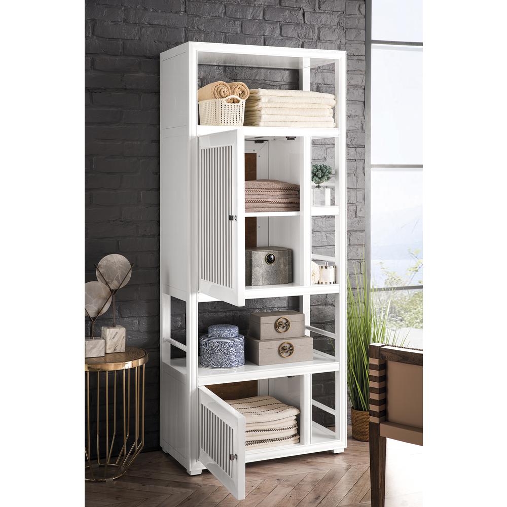 Athens 30" Bookcase Linen Cabinet (double-sided), Glossy White. Picture 8