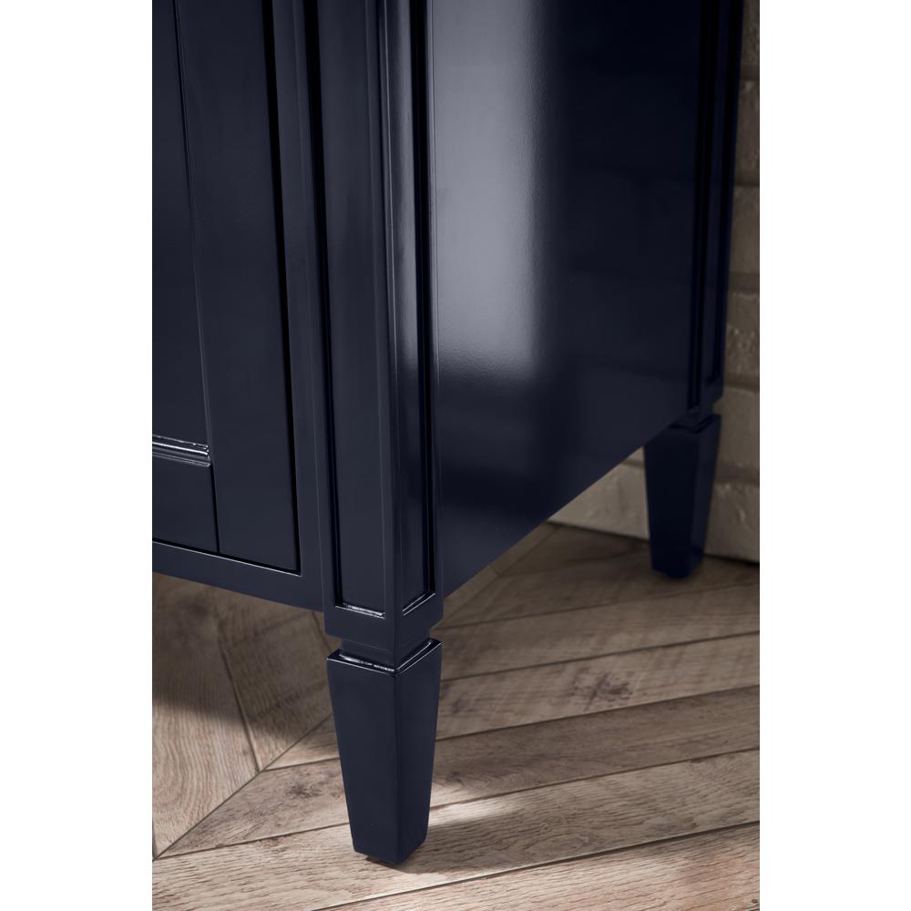 24" Single Vanity Cabinet, Navy Blue w/ White Glossy Composite Countertop. Picture 6