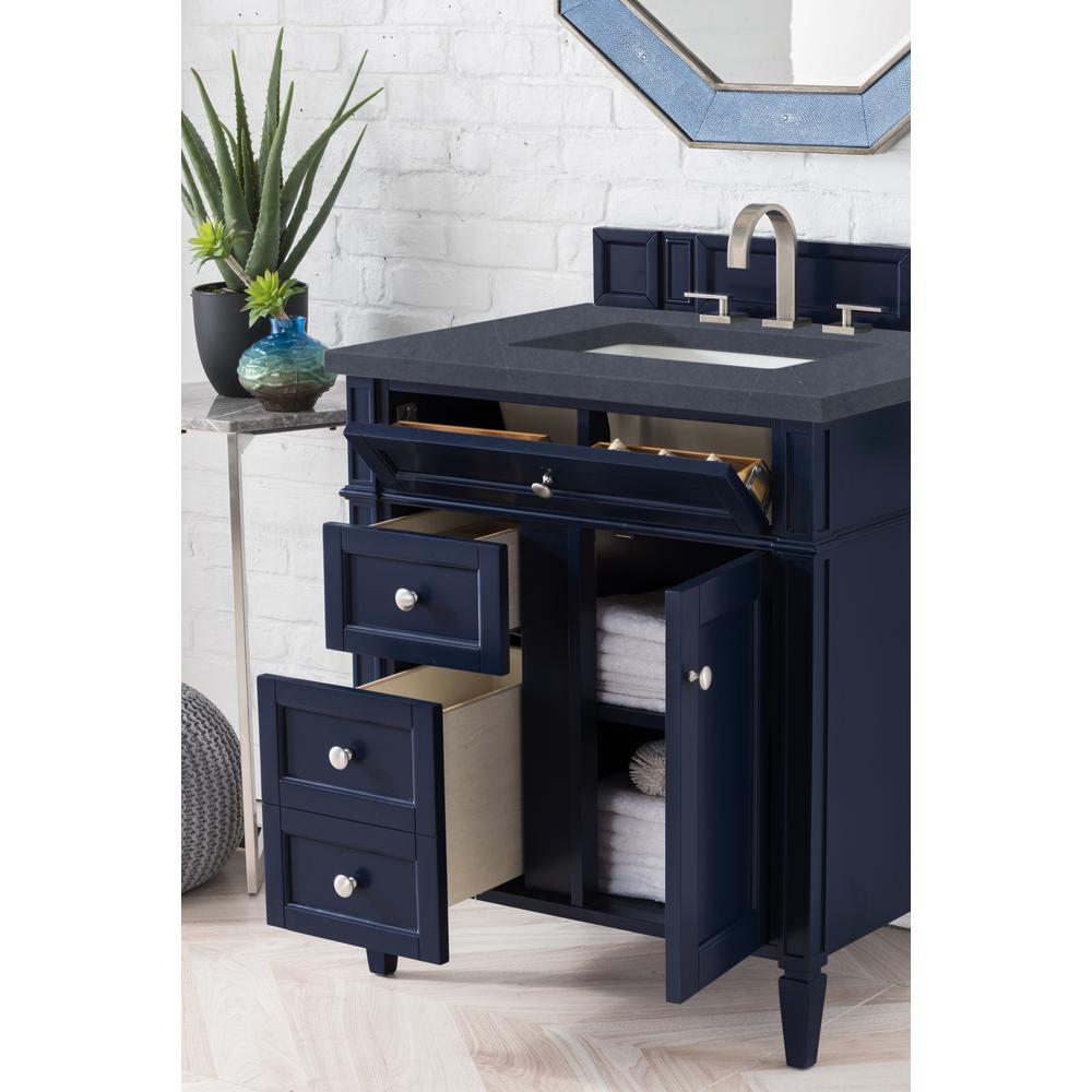 Brittany 30" Single Vanity, Victory Blue w/ 3 CM Charcoal Soapstone Quartz Top. Picture 4