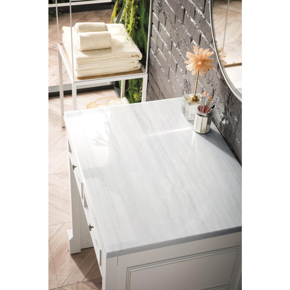 30"  Countertop  Unit (makeup counter), Bright White w/ Solid Surface Top. Picture 2