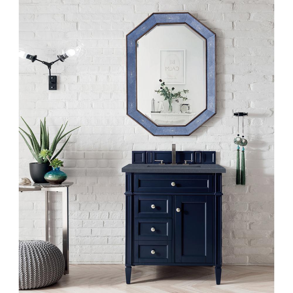 Brittany 30" Single Vanity, Victory Blue w/ 3 CM Charcoal Soapstone Quartz Top. Picture 2