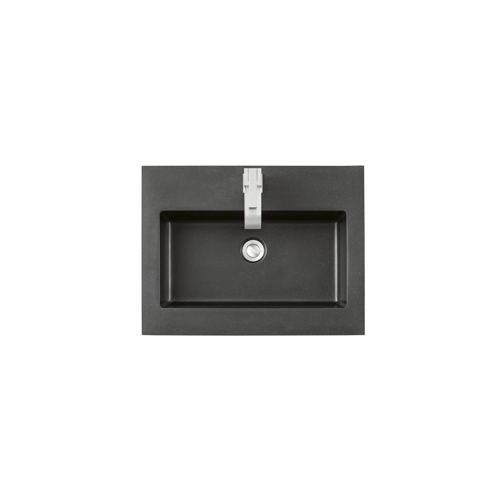 23.6" Single Sink Top, Charcoal Black. Picture 1